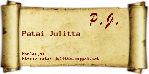 Patai Julitta névjegykártya